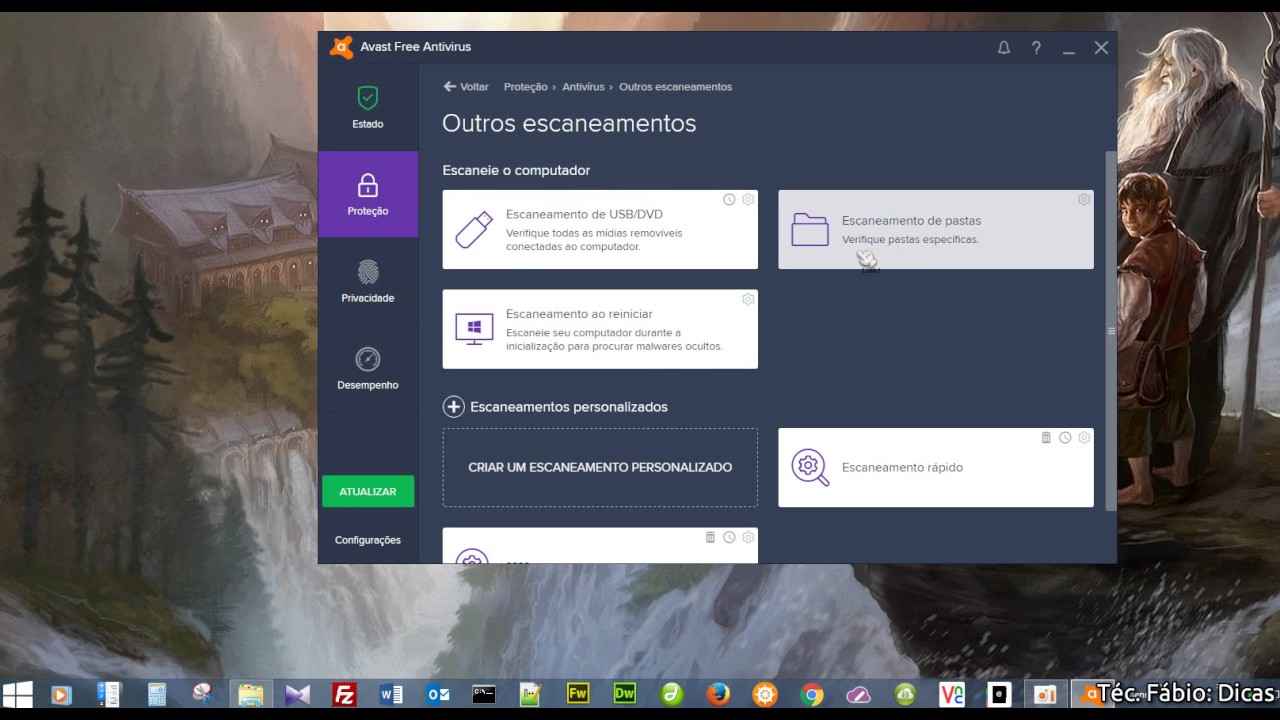 Avast desligar apos escaneamento