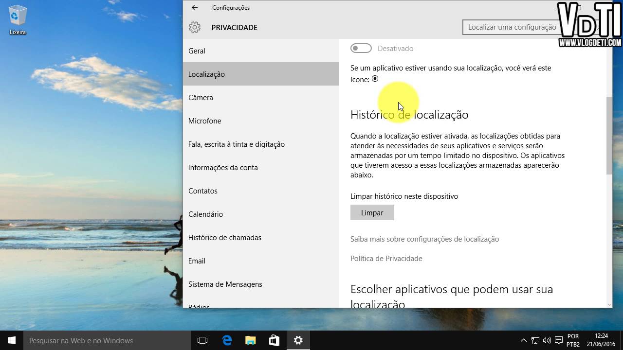 Desligar localização windows 10 1 Desligar localização windows 10
