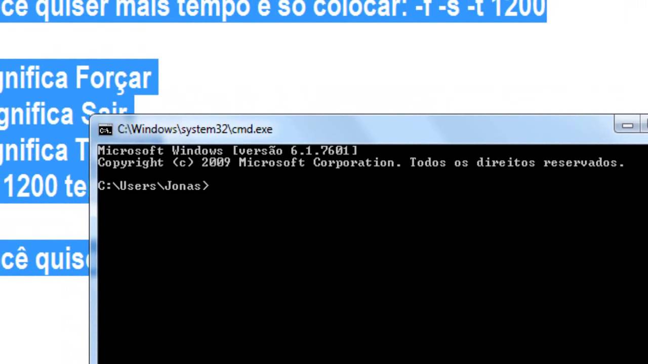 Como desligar o pc na linha de comandos